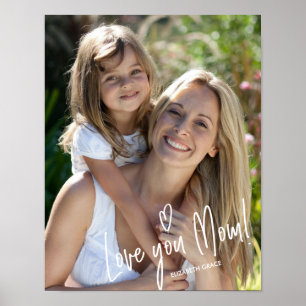 Poster Amo-Te Mãe Dia de as mães Foto De Aniversário Impr