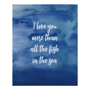 Pôster Amo-Te Mais Abstrato Blue Water Textion Cote