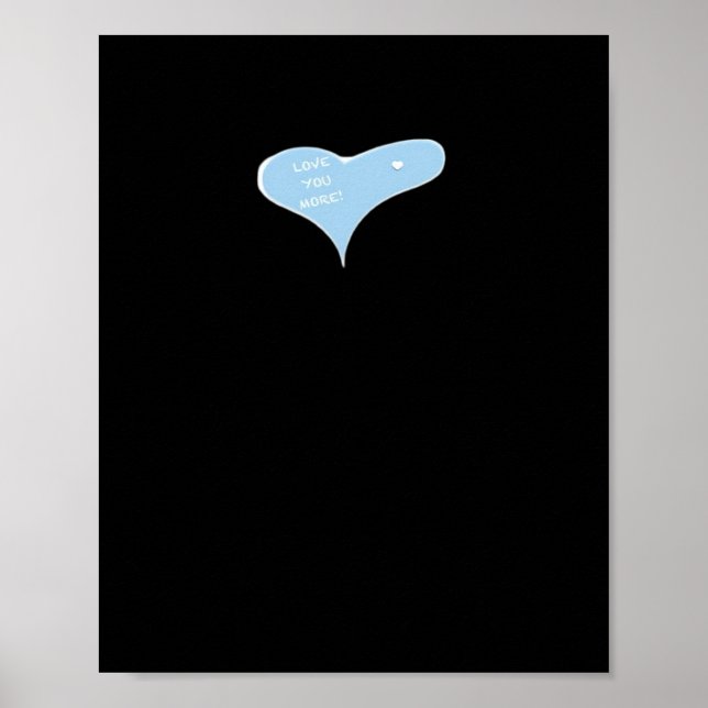 Poster Amo você mais design minimal azul  (Frente)