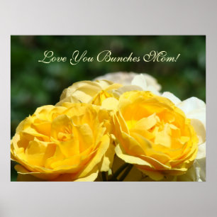 Poster Amo Você Montões Mamãe! arte impressa Mãe Rosas