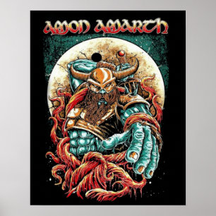 Poster Amon Amarth Retro Faded Style Typografia Art