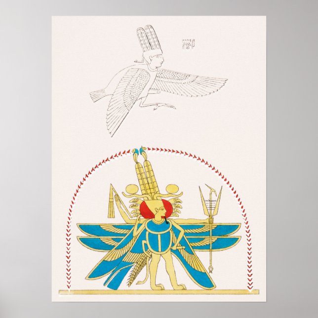Poster Amon-Ra, Rei da ilustração de Deus de Pantheo (Frente)