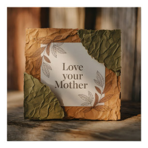 Pôster Amor à Mãe Terra Presente Ecológico Arte Vintage