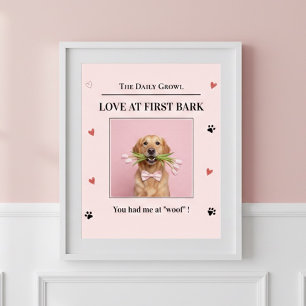 Poster Amor à Primeira Latida Cachorro Personalizado