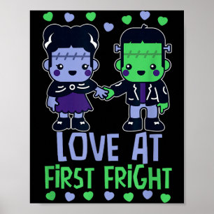 Poster Amor À Primeira Medo Kawaii Monstro De Frankenstei