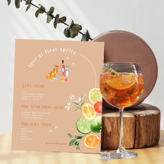Poster Amor à Primeira Spritz | Bebida Signature (Criador carregado)
