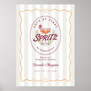 Poster Amor à Primeira Spritz Boas-Vindas de Chuveiro de 