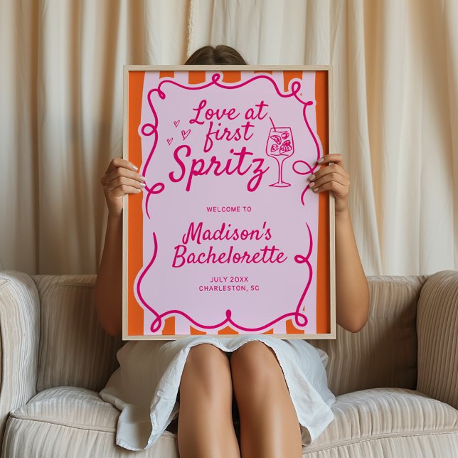 Poster Amor A Primeiro Spritz Bachelorette Bem-Vindo (Criador carregado)