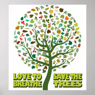 Poster Amor A Respirar Salve As Árvores