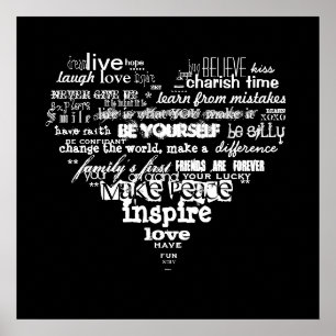 Poster amor à vida e felicidade