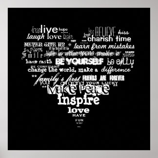 Poster amor à vida e felicidade