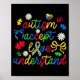 Poster Amor aceita entende consciência de autismo coquett