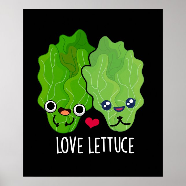 Poster Amor Alface Funny Veggie Pun (Frente)