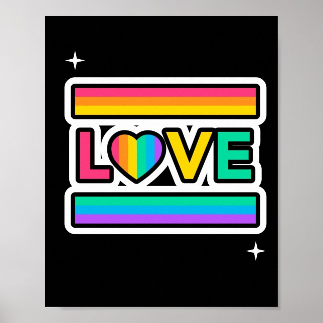 Poster Amor. Ama arco-íris. Orgulho lgbtq. (Frente)