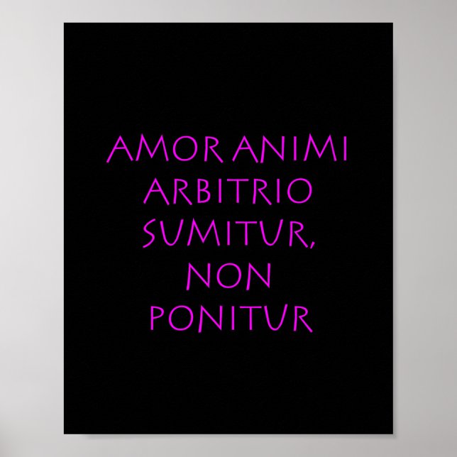 Poster Amor animi arbitrio sumitur non ponitur (Frente)