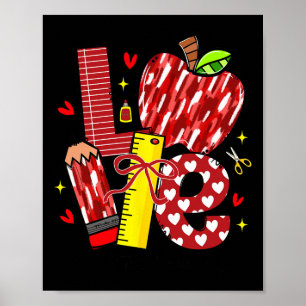 Poster Amor Apple Pencil Professor Auxiliar Vida Arco Cor