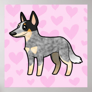 Pôster Amor australiano do cão/Kelpie do gado