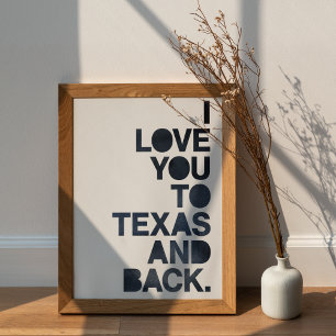 Poster Amor Azul-Marinho Você para o Texas e de Volta