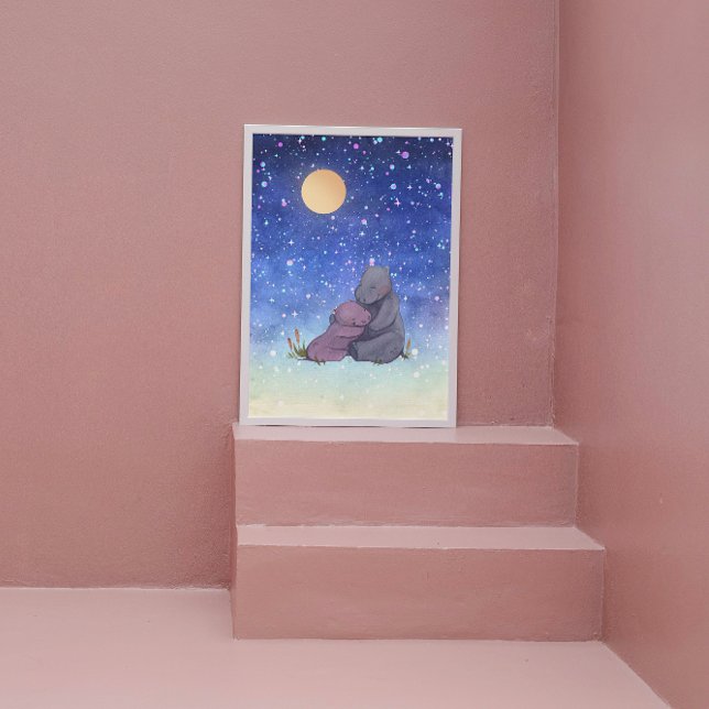 Poster Amor, Baby Hippo e sua mãe (Criador carregado)