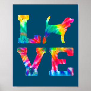 Poster Amor Beagle Tie Dye Cachorro Mãe Pai 