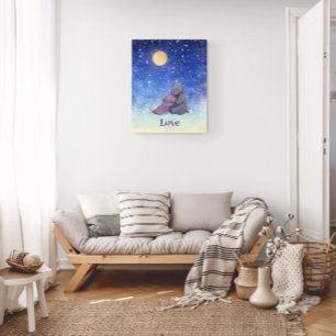 Poster Amor, Bebê Hipopótamo e sua Mãe