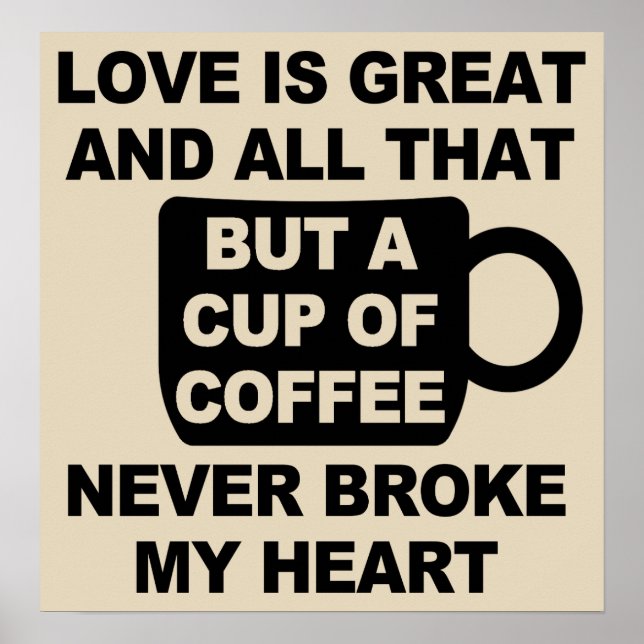 Poster Amor Café Pausa Meu Coração (Frente)
