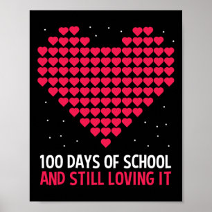 Poster Amor Cardíaco 100 Dias De Presente Escolar Para O 