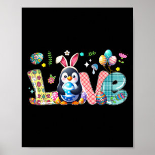 Poster Amor Coelho da Páscoa Pinguim Caça Ovos Flores Col