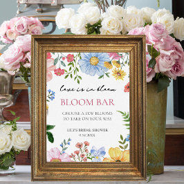 Poster Amor com Bloom Chá de panela Selvagem Bar Bloom