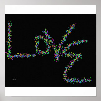 Poster Amor com Borboletas