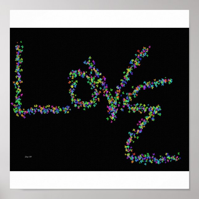 Poster Amor com Borboletas (Frente)