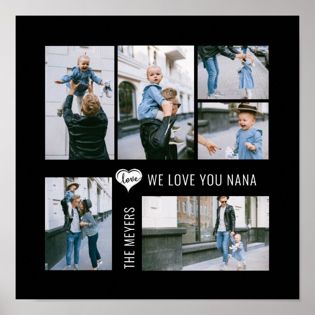 Poster Amor com Colagem de Fotos Personalizada (Frente)