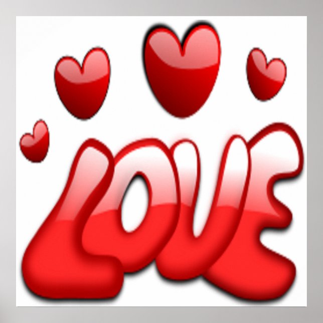 POSTER AMOR COM CORAÇÃO VERMELHA (Frente)