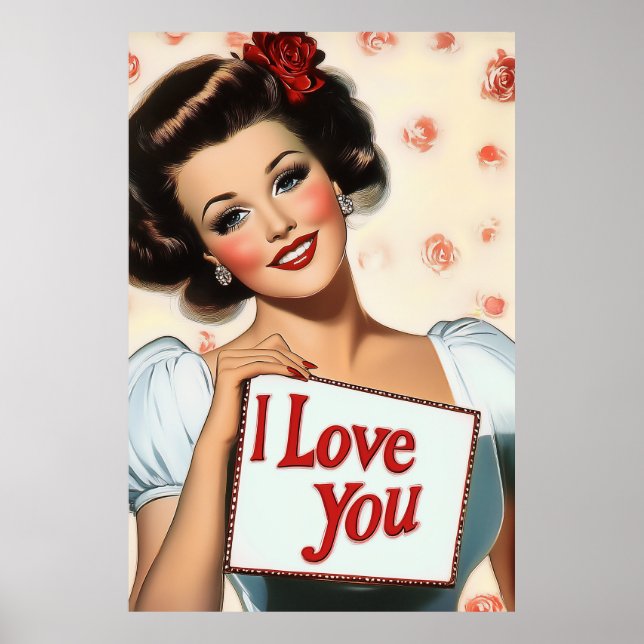 Poster Amor com Pin-Up Retroativo (Frente)