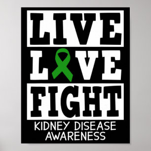 Poster Amor Combater a Consciência da Doença Renal Verde