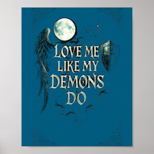 Poster Amor Como Demônios Lua Gótica