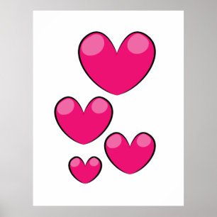 Poster Amor Corações
