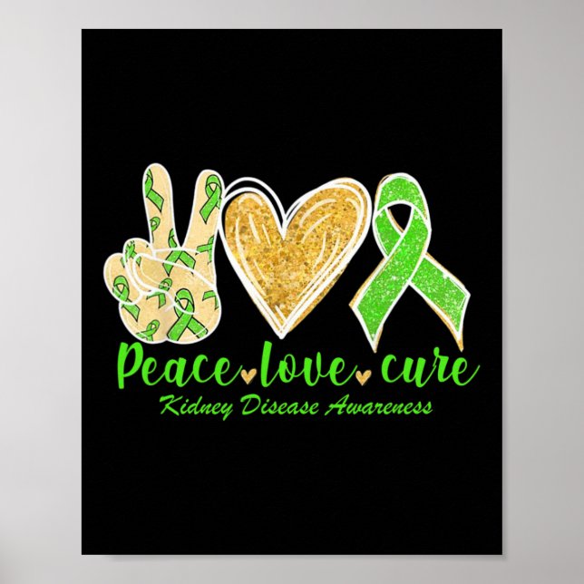 Poster Amor Cura Fita Verde Sensibilização para a Doença  (Frente)