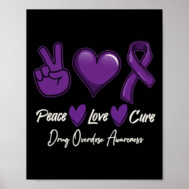 Poster Amor Cura Sobredosagem Roxa (Frente)