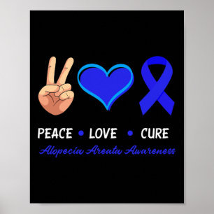Poster Amor Cure Alopecia Areata Consciência
