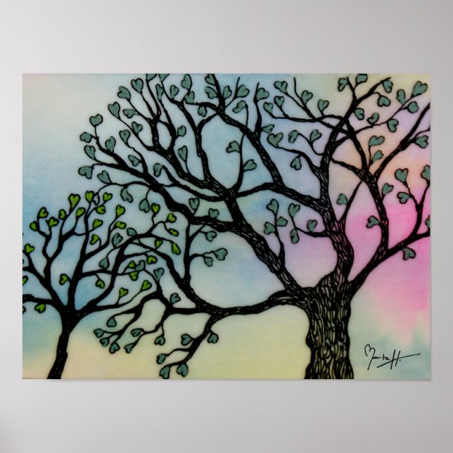 Pôster Amor da Mãe - Árvores em Vellum e Aquarela (Frente)