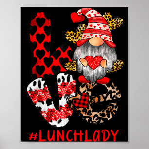 Poster Amor da Senhora do Almoço Gnome Coração Dia dos Na