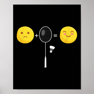 Poster Amor de Badminton Feliz Time Jogador Treinador Div