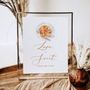 Poster Amor de café minimalista é doce, aproveite um agra