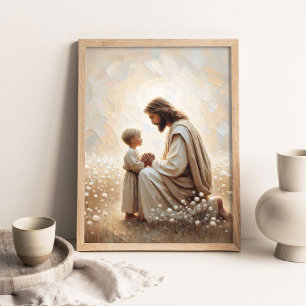 Poster Amor de Criança, Arte Cristã para Paredes, Jesus e