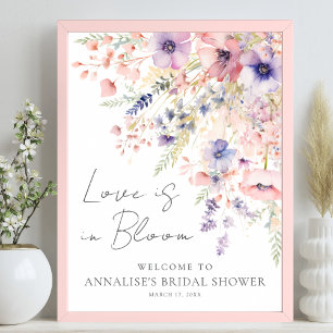 Poster Amor De Flor Selvagem Em Chá de panela Floral De S