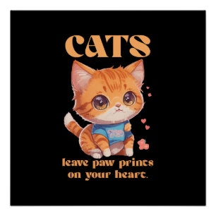 Pôster amor de gatinho fofo