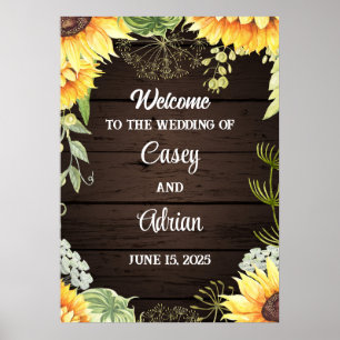 Poster Amor de Girassol: Bem-vindo ao Nosso Casamento