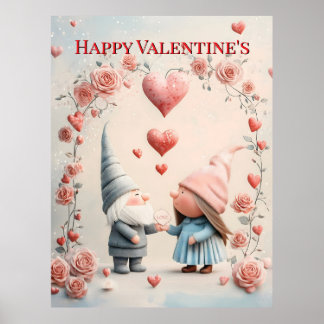Poster Amor de Gnomo Caprichoso: Arte Adorável do Dia dos