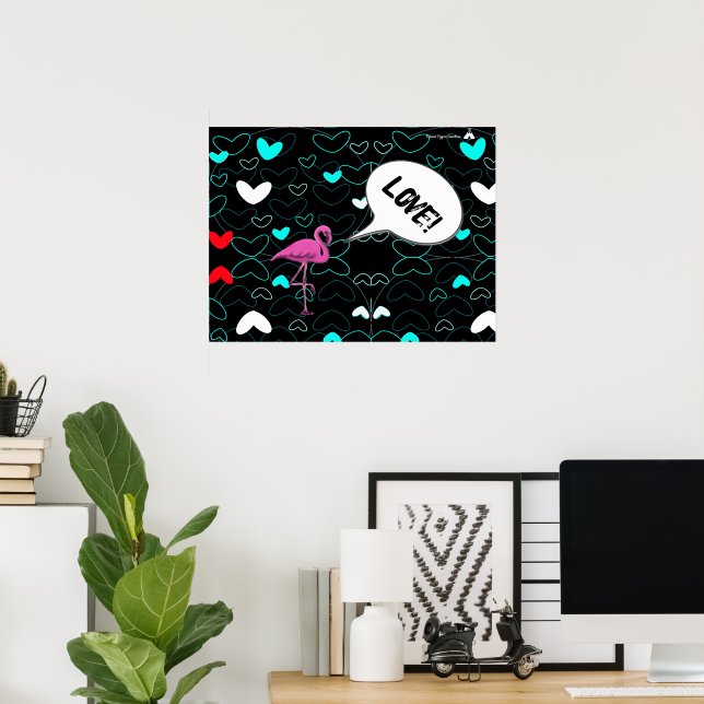 Poster Amor de Hjärtan (Escritório em casa)